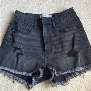 Black A&F high rise shorts